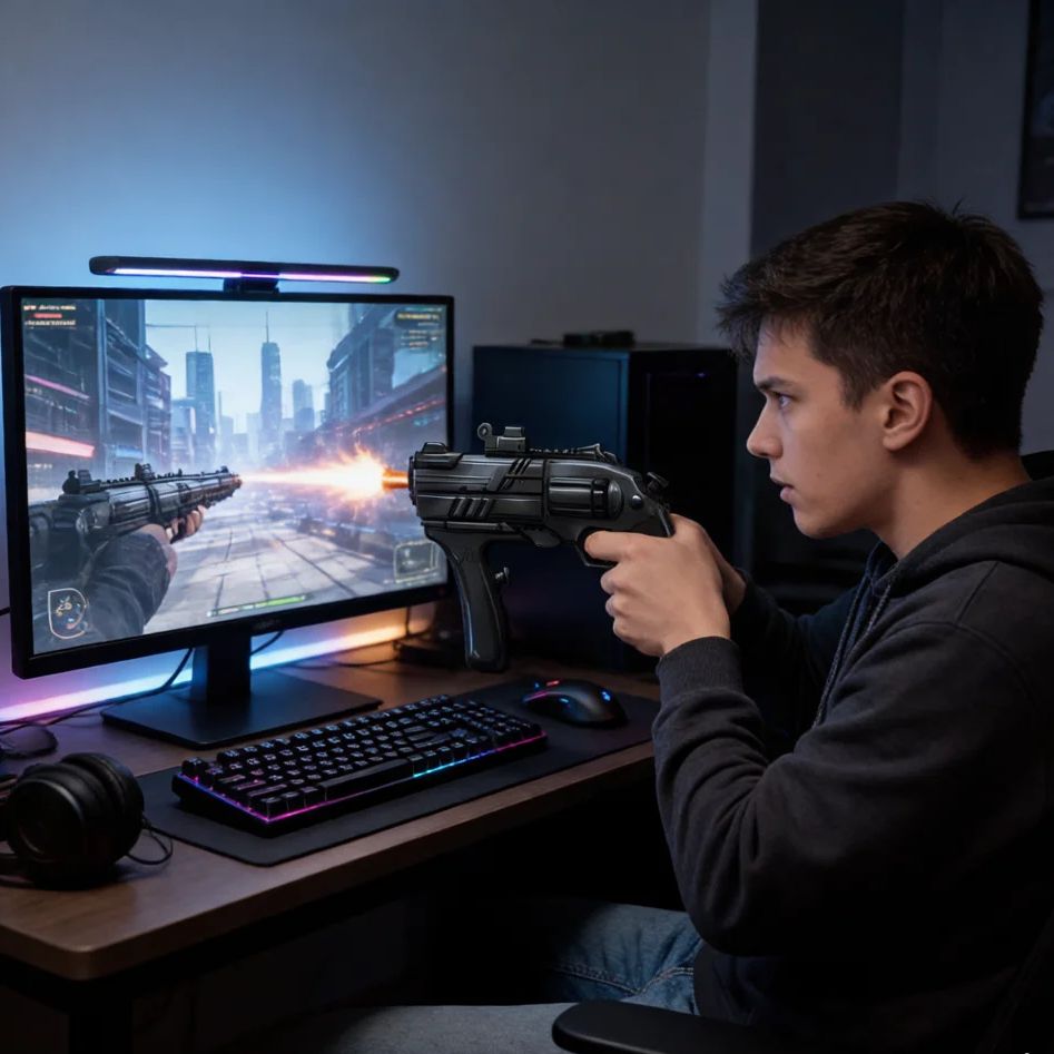 Retro Gaming Light Gun - X-Rover Motion-Sensing Game Gun For PC/PS4/XB