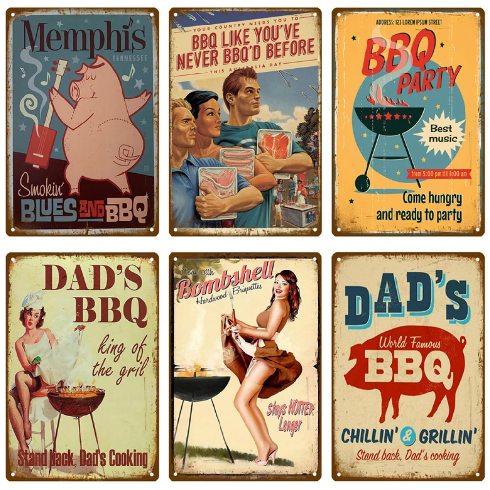 Retro Gaming Pictures - Retro BBQ Sign - Vintage Wall