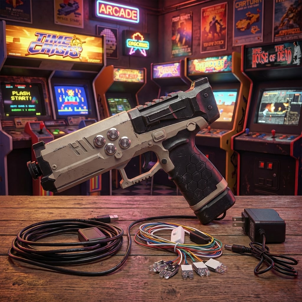 OpenFire Light Gun with Motor  - đánh giá và giá Retro Gaming Light Gun
