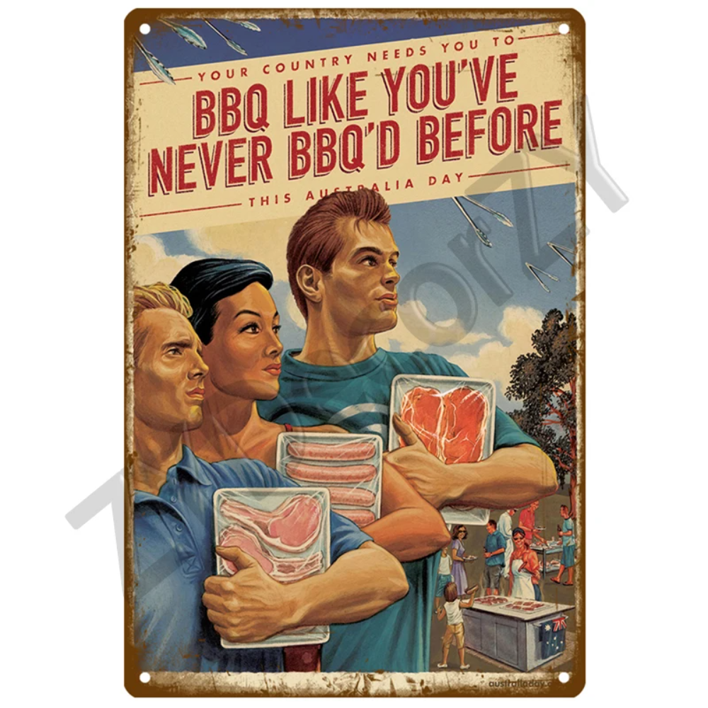 Retro BBQ Sign - Vintage Wall  - đánh giá và giá Retro Gaming Pictures
