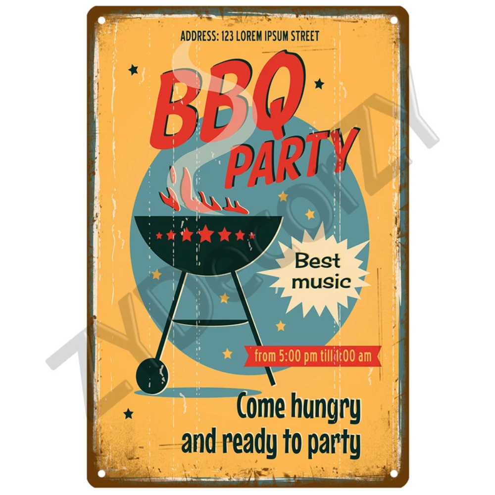 Retro BBQ Sign - Vintage Wall  - đánh giá và giá Retro Gaming Pictures